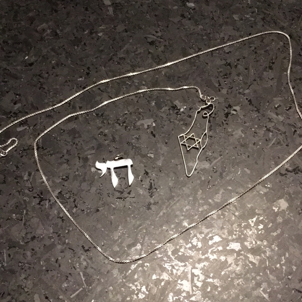 Israel and chai pendant plus chain